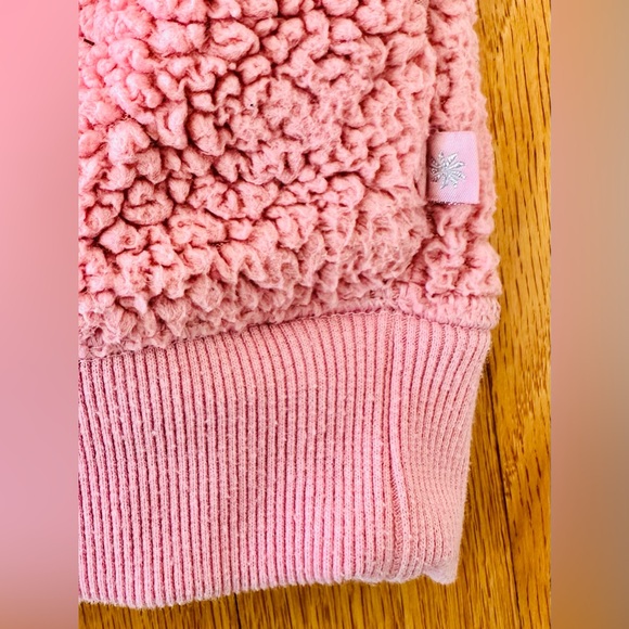 Athleta Girls Pink Fleece Hoodie Sweatshirt Size L / 12 - Picture 4 of 10